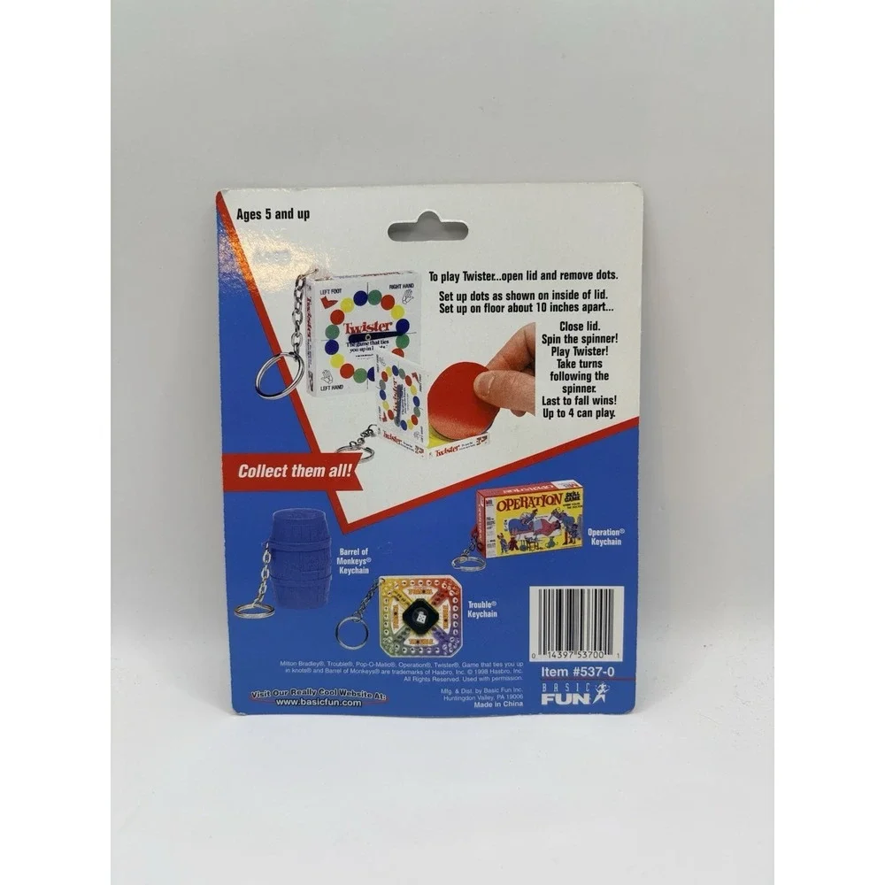 Basic Fun Twister Mini GAME‎ KEYCHAIN  New/Sealed DS31